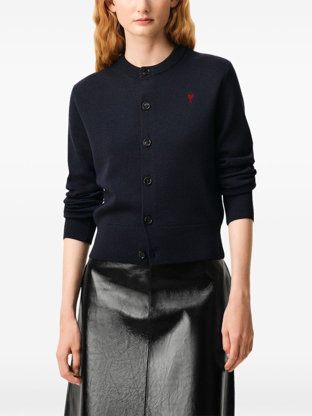 Ami Paris Women Ami De Coeur Wool Cardigan