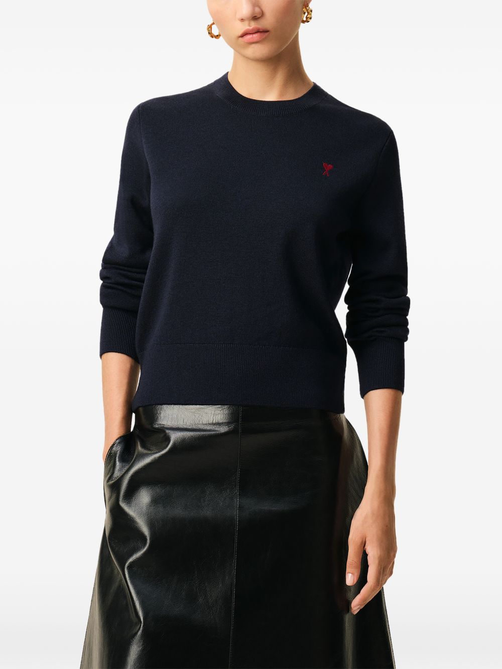 Ami Paris Women Ami De Coeur Wool Crewneck Sweater AMI PARIS