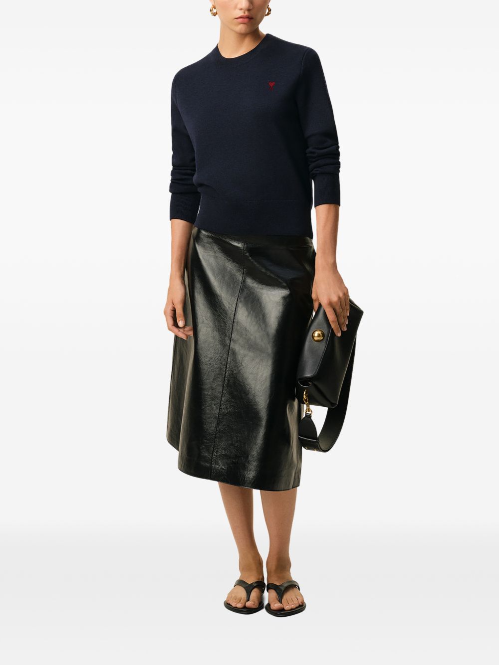 Ami Paris Women Ami De Coeur Wool Crewneck Sweater AMI PARIS