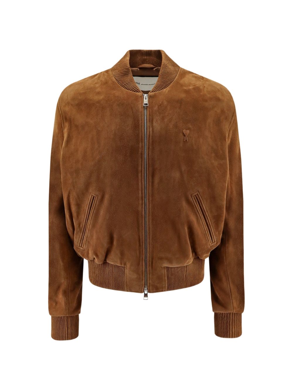Ami Paris Men Suede Leather Zipped Jacket