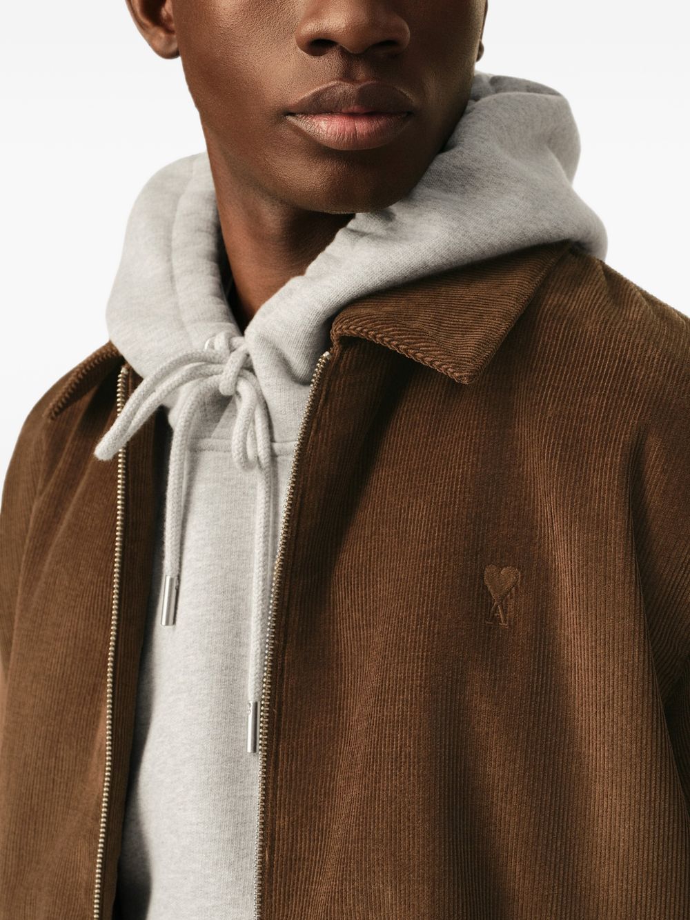 Ami Paris Men Velvet Cotton Blouson Jacket AMI PARIS