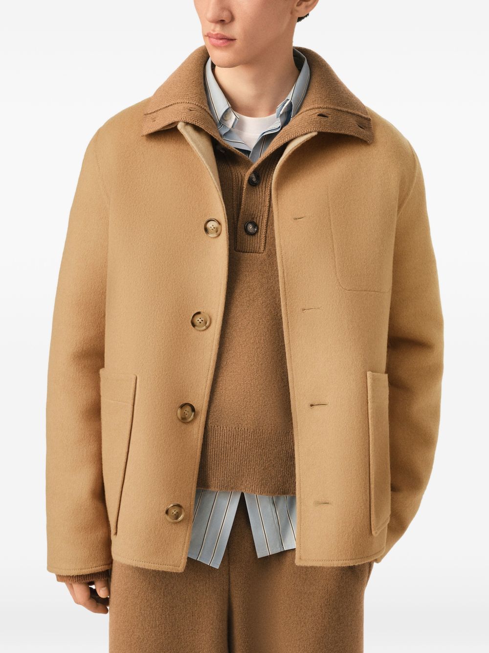 Ami Paris Men Wool And Cashmere Overshirt AMI PARIS