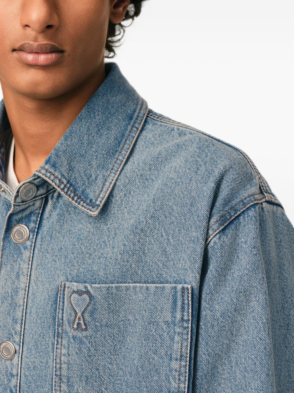 Ami Paris Men Ami De Coeur Denim Shirt AMI PARIS