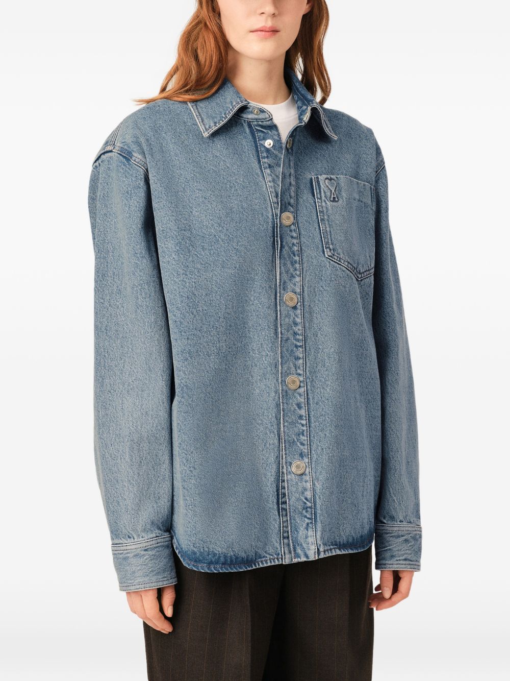 Ami Paris Men Ami De Coeur Denim Shirt AMI PARIS