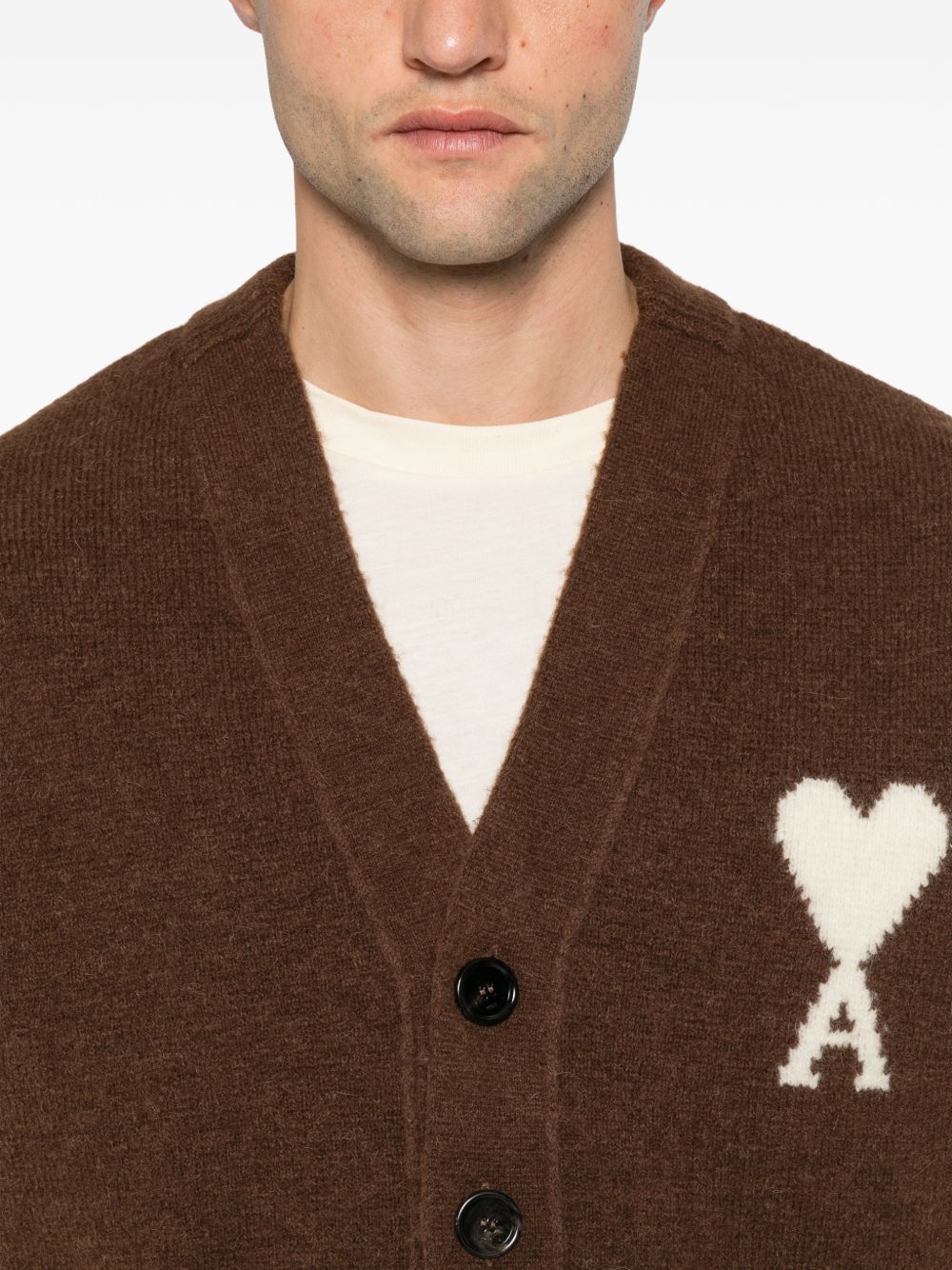 Ami Paris Women Ami De Coeur Wool Cardigan AMI PARIS