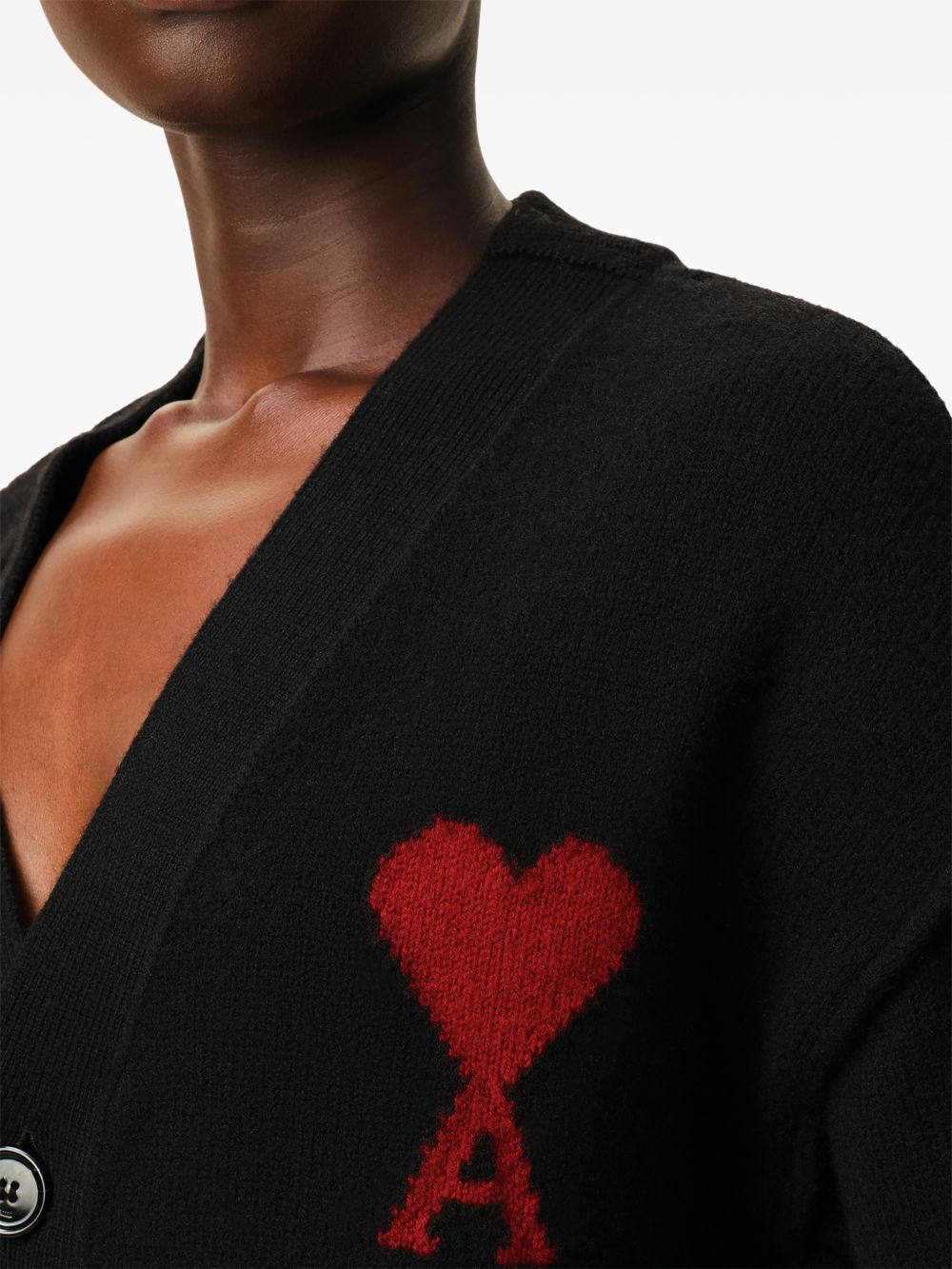 Ami Paris Men Ami De Coeur Wool Cardigan AMI PARIS