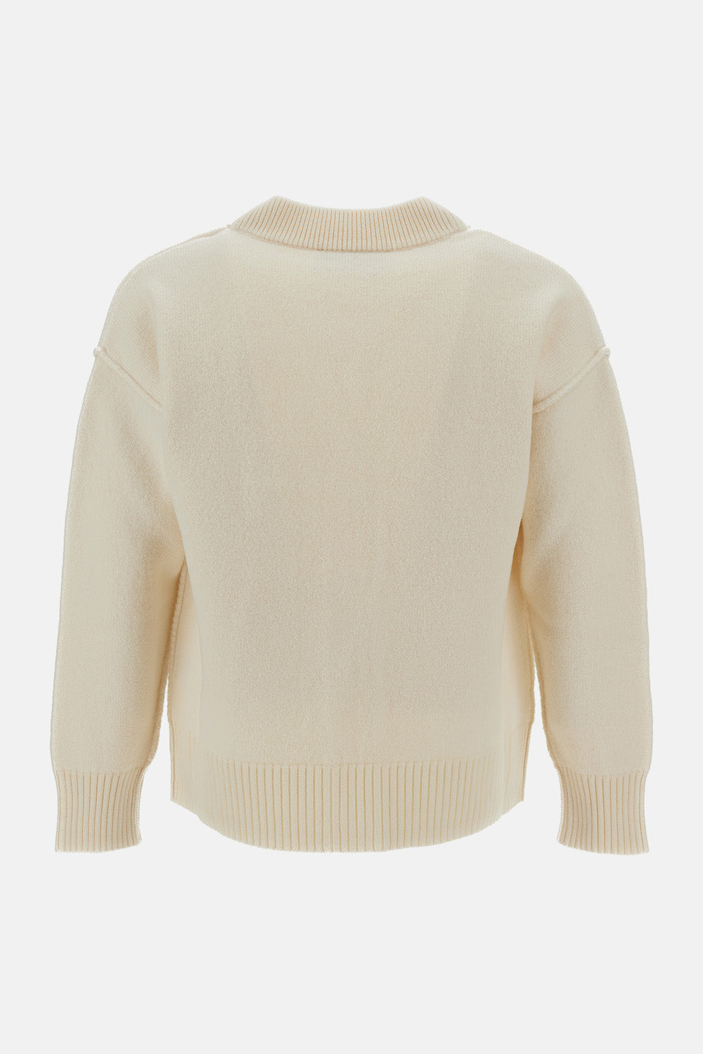 Ami Paris Men V Neck Cardigan With Contrasted Ami De Coeur