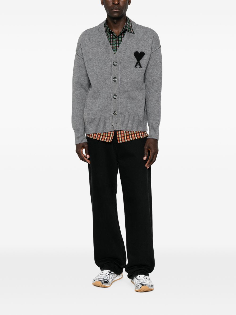 Ami Paris Men Ami De Coeur Wool Cardigan AMI PARIS