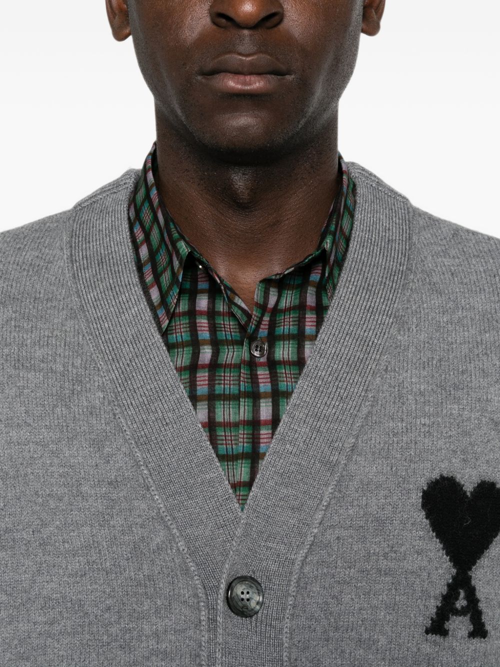 Ami Paris Men Ami De Coeur Wool Cardigan AMI PARIS