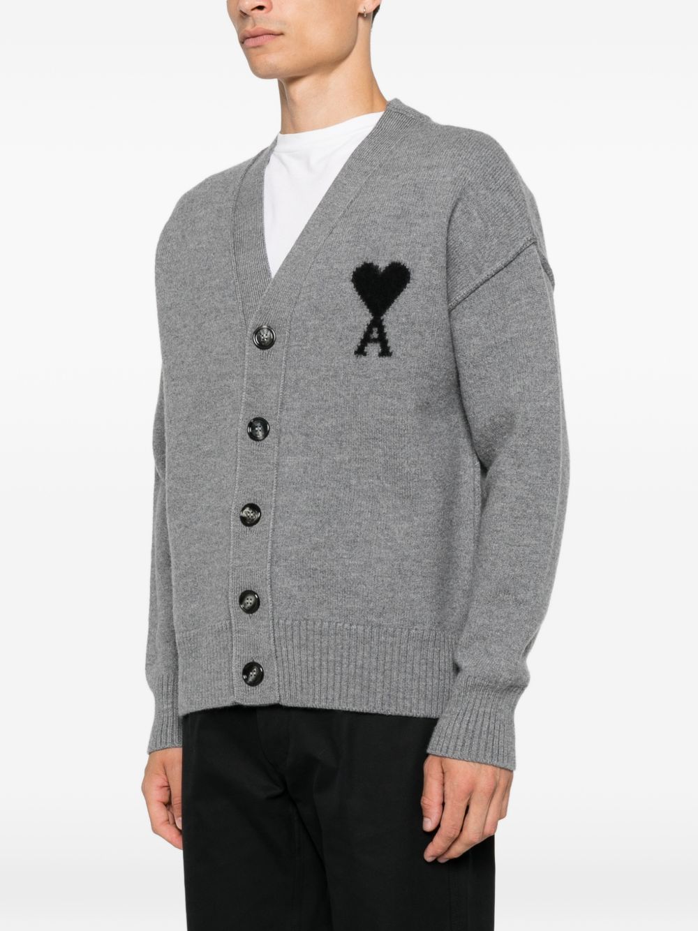 Ami Paris Women Ami De Coeur Wool Cardigan AMI PARIS