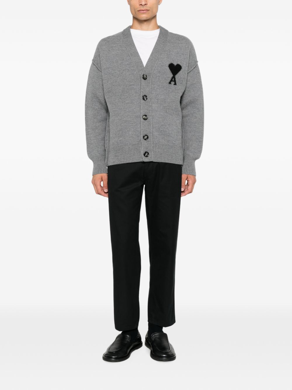 Ami Paris Women Ami De Coeur Wool Cardigan AMI PARIS