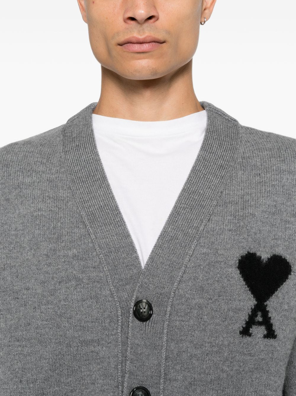 Ami Paris Women Ami De Coeur Wool Cardigan AMI PARIS