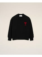 Ami Paris Men Crewneck Sweater With Contrasted Ami De Coeur AMI PARIS