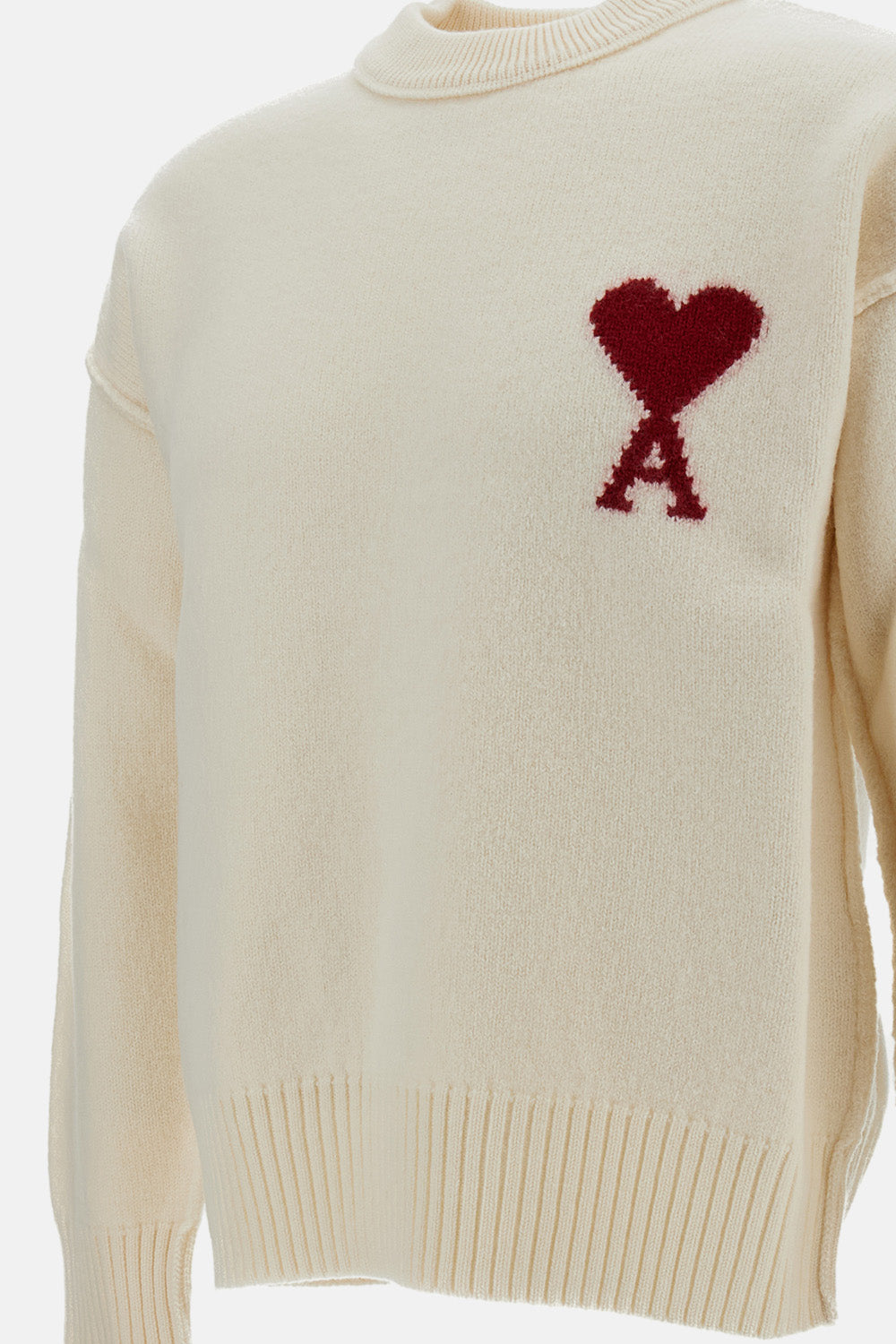 Ami Paris Men Crewneck Sweater With Contrasted Ami De Coeur AMI PARIS