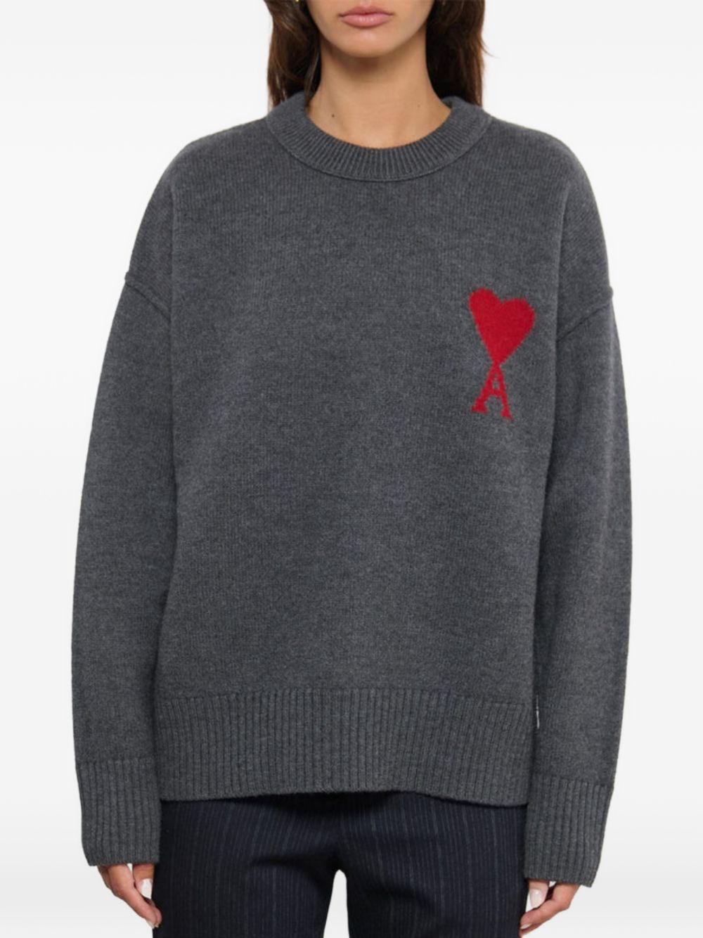 Ami Paris Men Ami De Coeur Wool Crewneck Sweater AMI PARIS