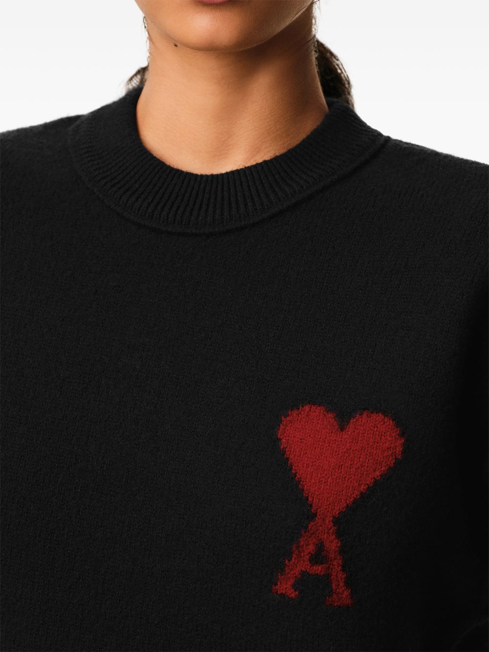 Ami Paris Women Ami De Coeur Wool Crewneck Sweater