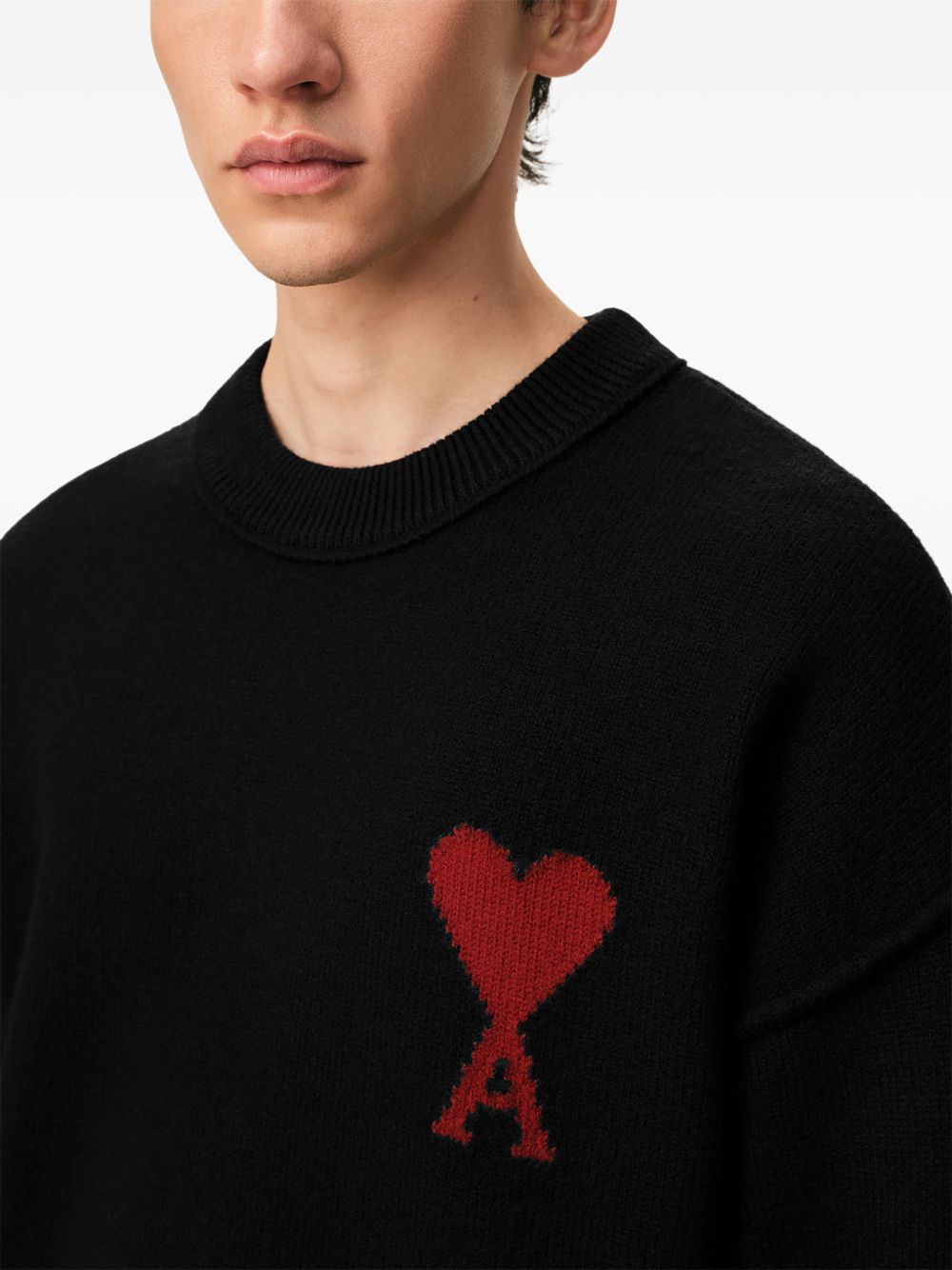 Ami Paris Women Ami De Coeur Wool Crewneck Sweater