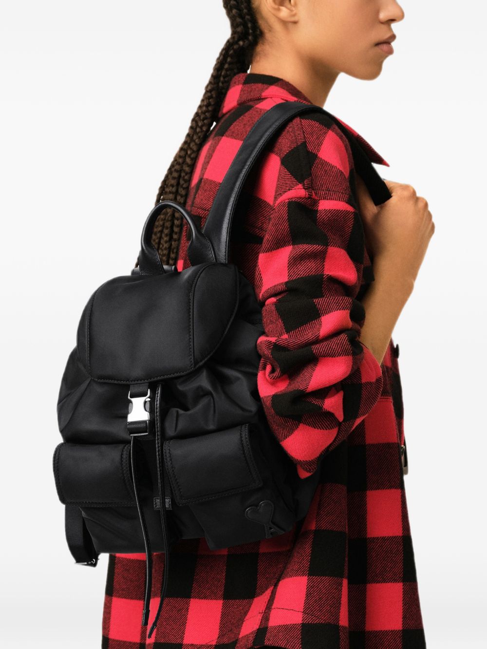 Ami Paris Women Marcel Small Nylon Backpack