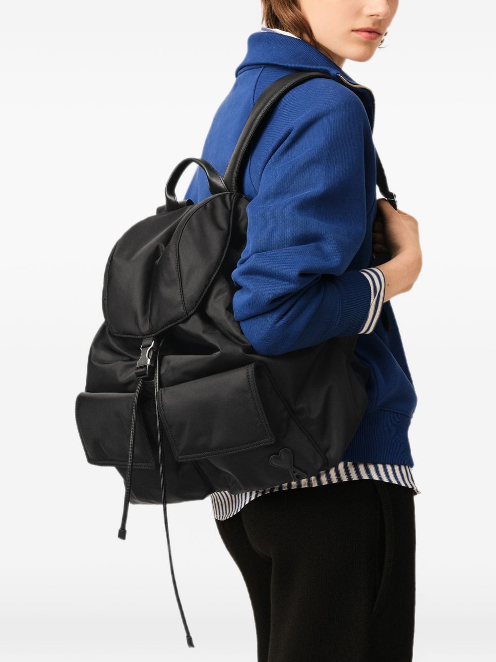 Ami Paris Men Marcel Nylon Backpack AMI PARIS