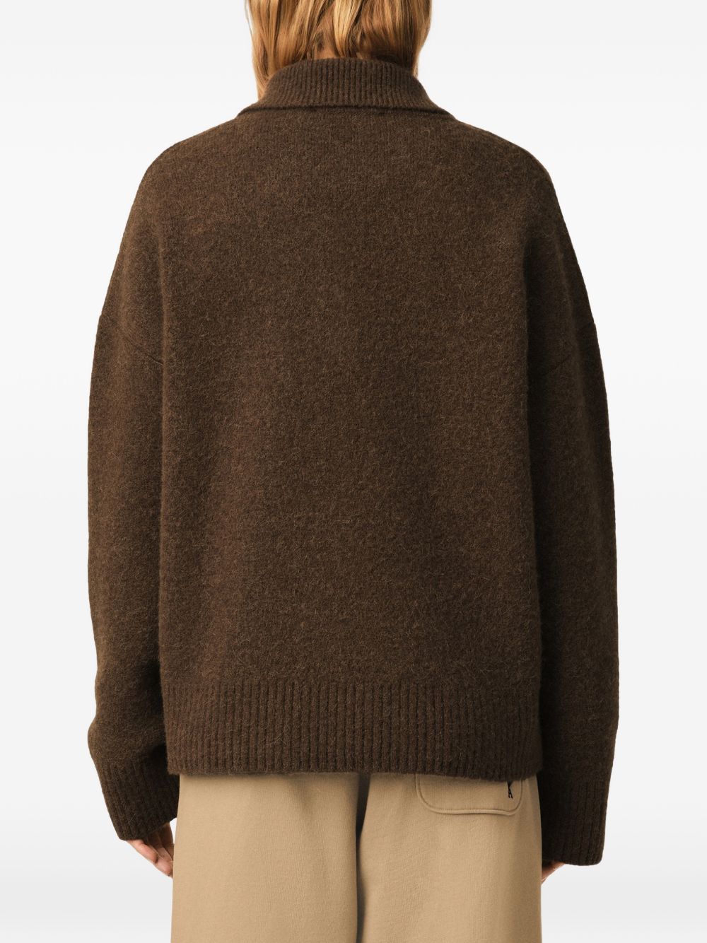 Ami Paris Women Ami De Coeur Wool Polo Sweater AMI PARIS