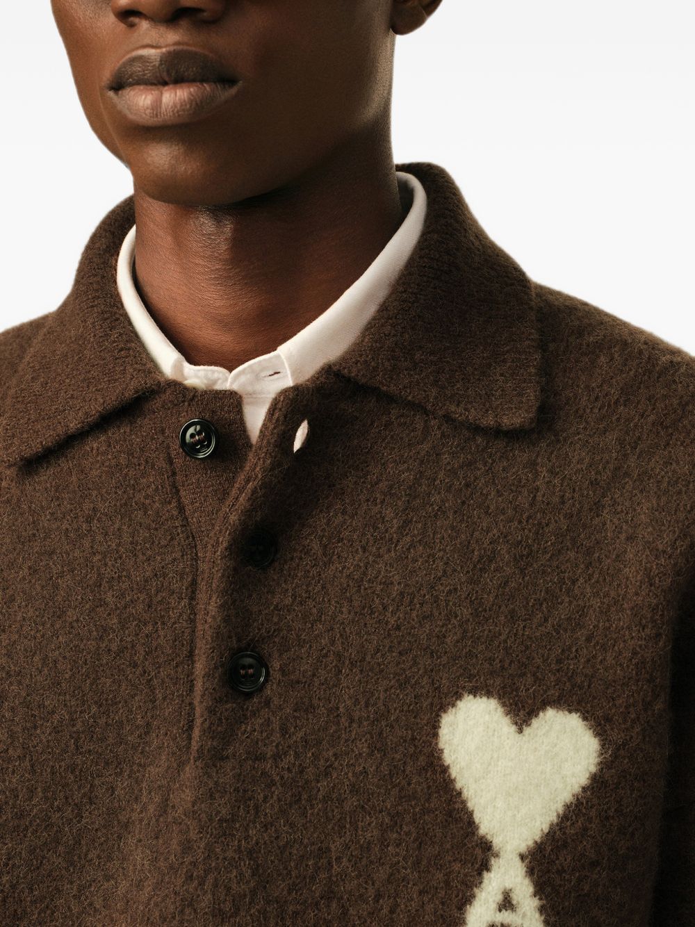 Ami Paris Women Ami De Coeur Wool Polo Sweater AMI PARIS