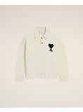 Ami Paris Men Polo Sweater With Contrasted Ami De Coeur AMI PARIS