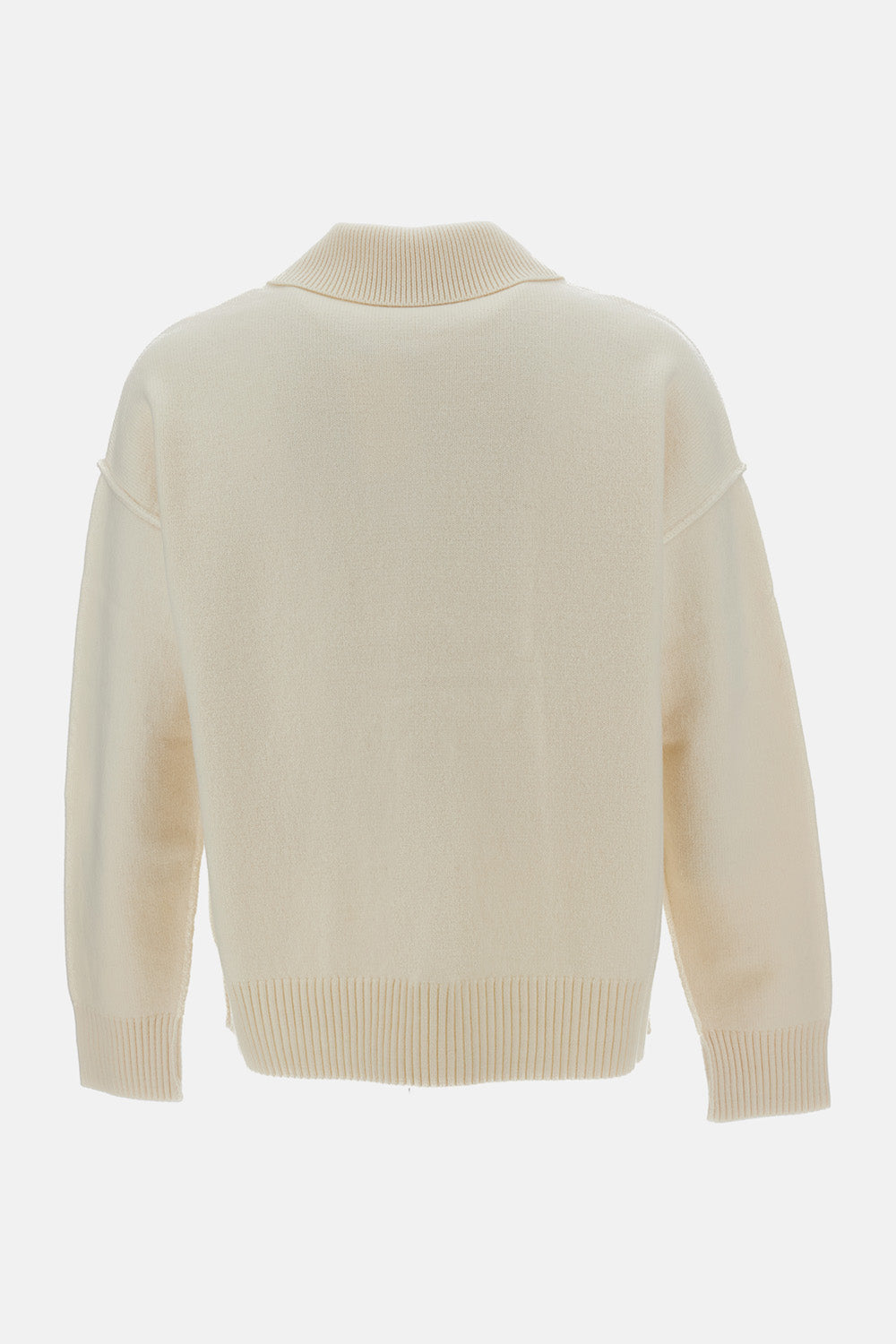 Ami Paris Men Polo Sweater With Contrasted Ami De Coeur AMI PARIS