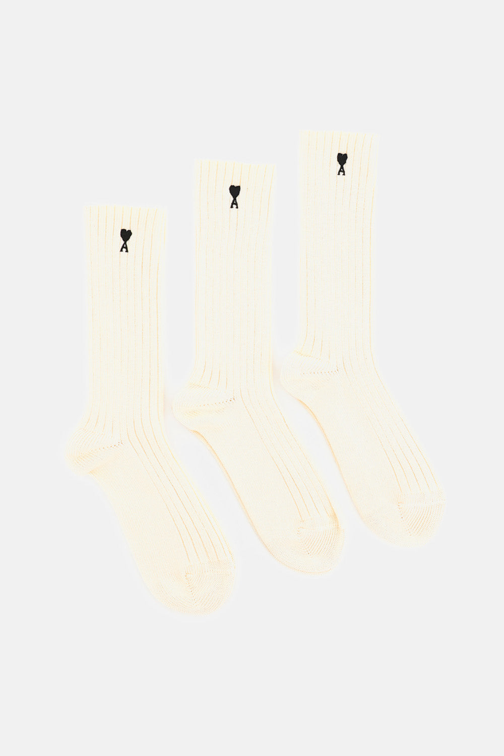 Ami Paris Women Pack Three Ami De Coeur Embroidery Socks AMI PARIS