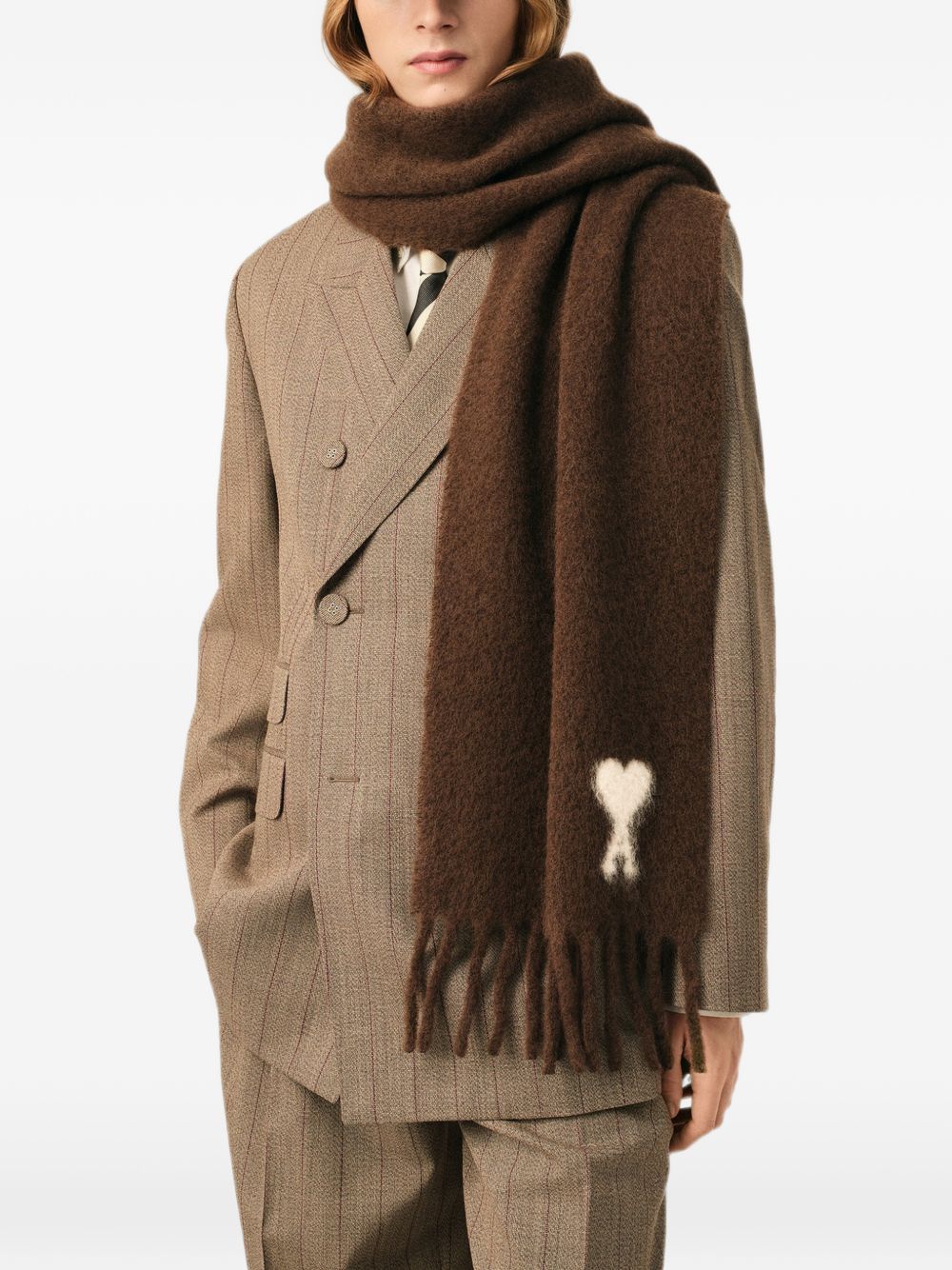 Ami Paris Women Ami De Coeur Wool Scarf AMI PARIS