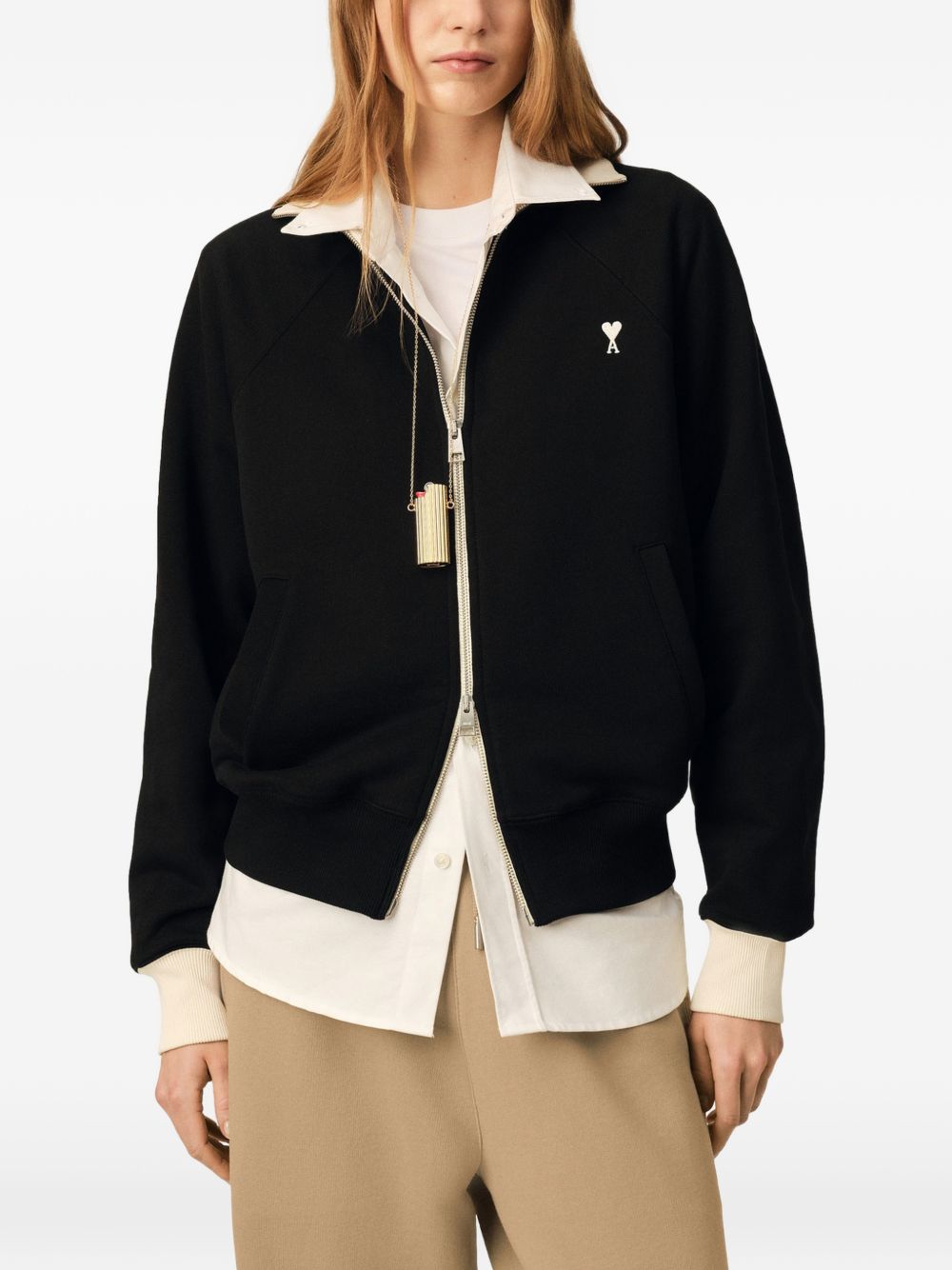Ami Paris Men Ami De Coeur Zipped Sweatshirt AMI PARIS