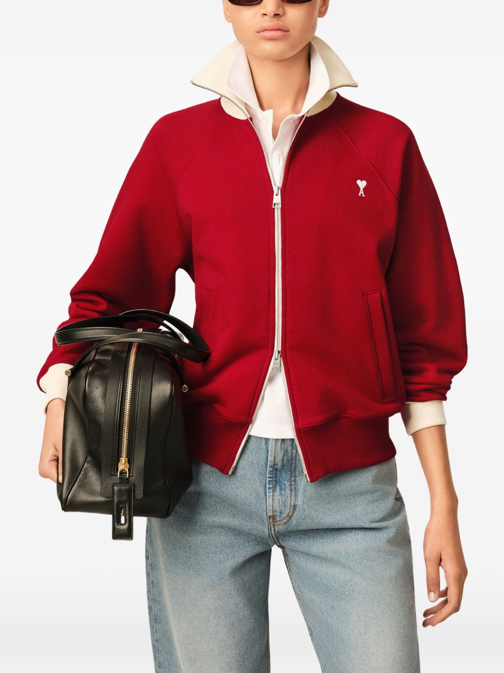 Ami Paris Men Ami De Coeur Zipped Sweatshirt AMI PARIS