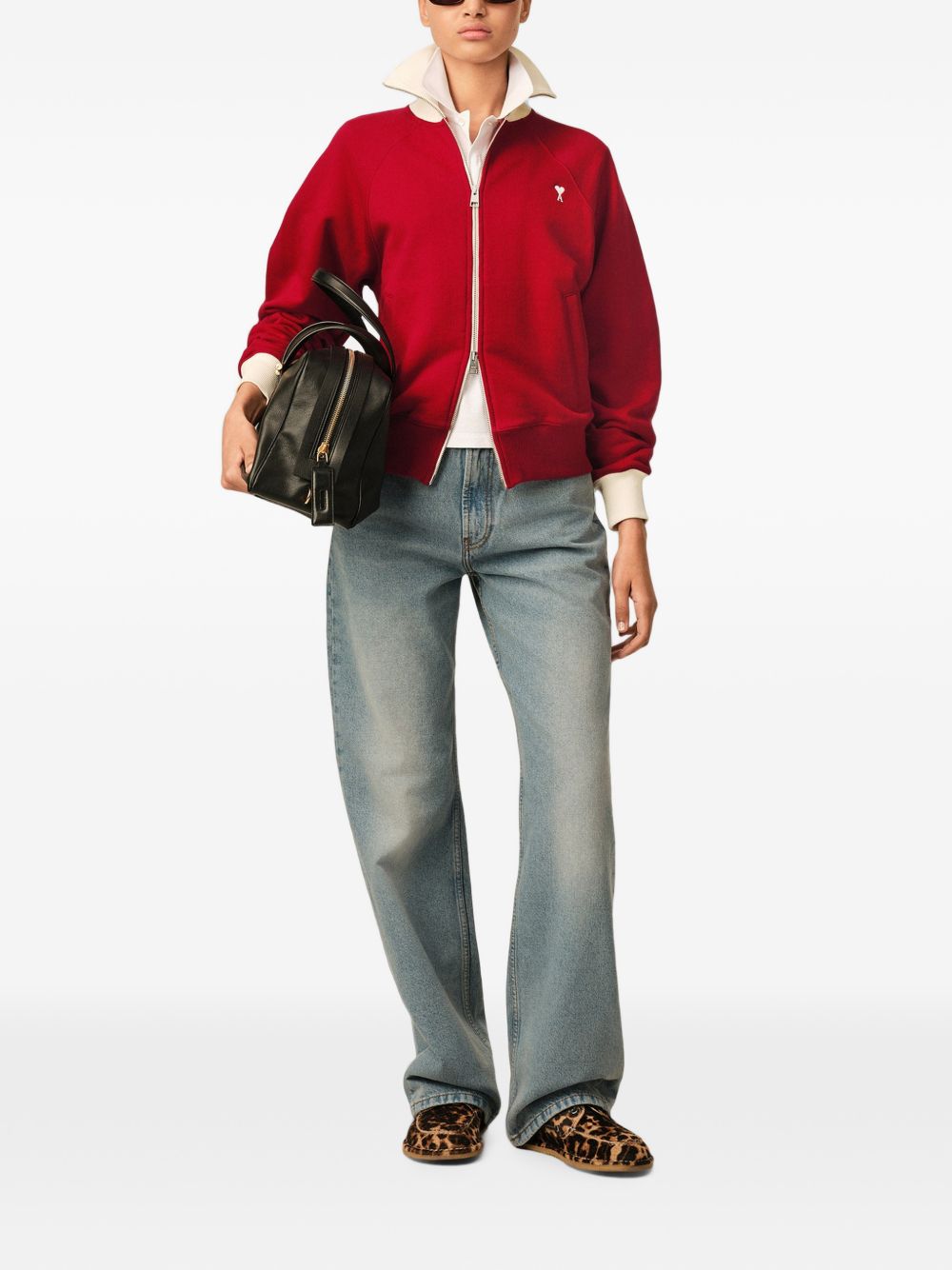 Ami Paris Men Ami De Coeur Zipped Sweatshirt AMI PARIS
