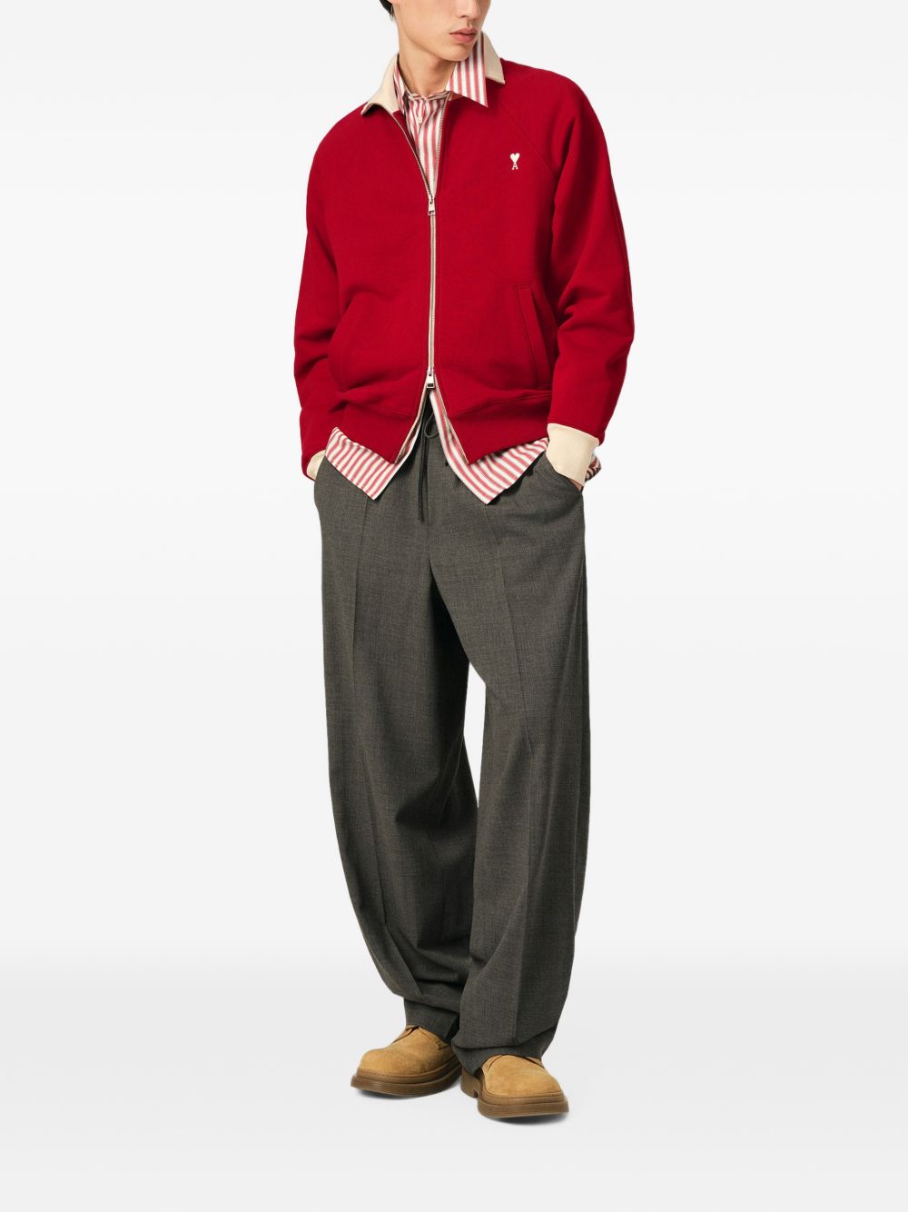 Ami Paris Men Ami De Coeur Zipped Sweatshirt AMI PARIS