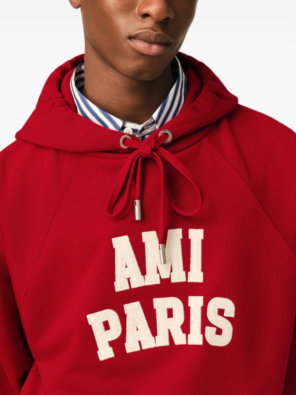 Ami Paris Men Logo Cotton Hoodie AMI PARIS