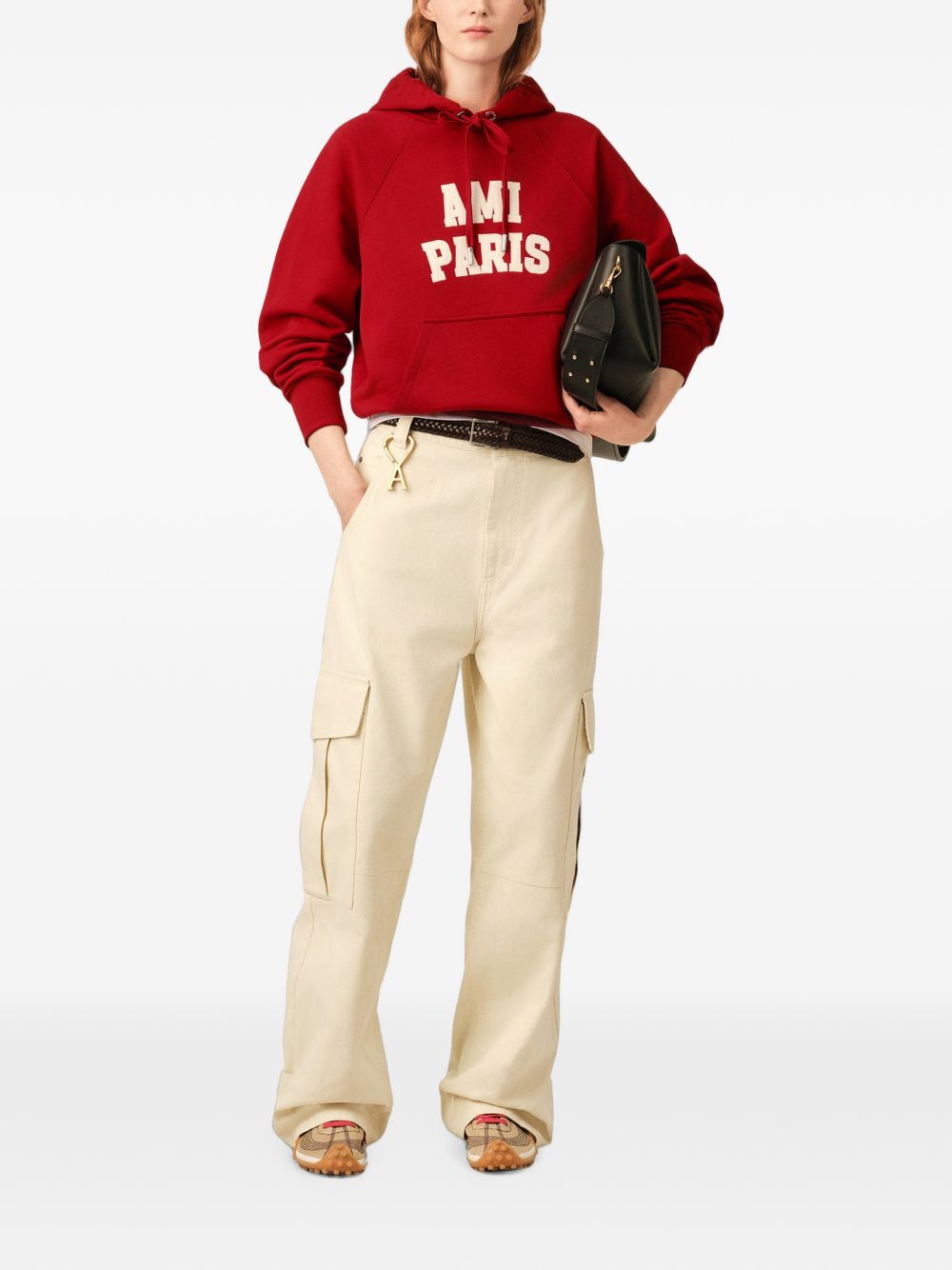 Ami Paris Men Logo Cotton Hoodie AMI PARIS