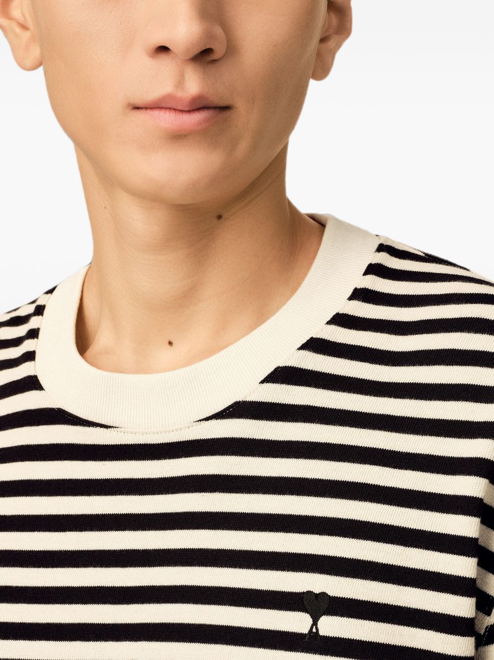 Ami Paris Men Ami De Coeur Striped T-Shirt AMI PARIS