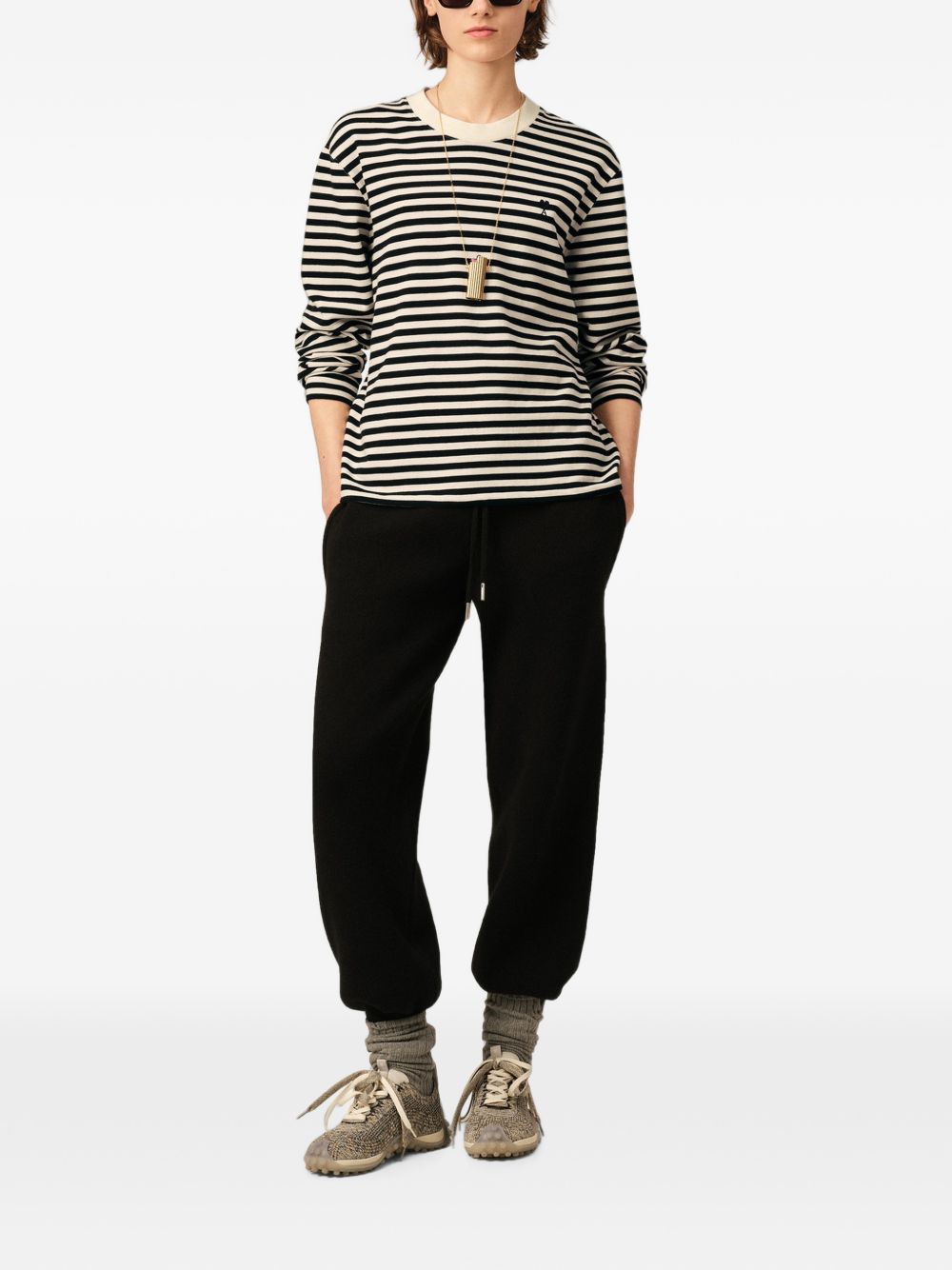 Ami Paris Men Ami De Coeur Striped T-Shirt AMI PARIS