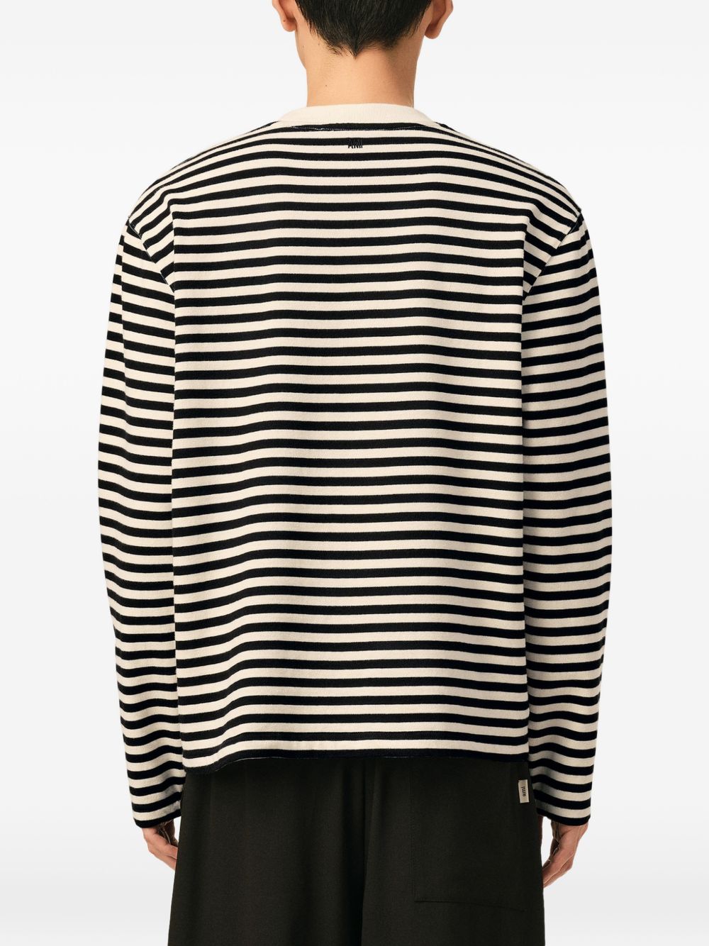 Ami Paris Men Ami De Coeur Striped T-Shirt AMI PARIS