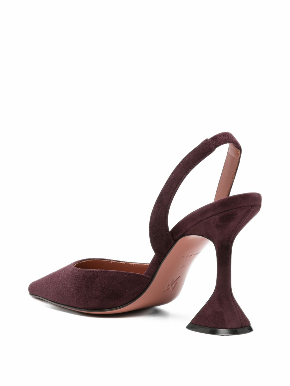 Amina Muaddi Women Holli Suede Leather Slingback Pumps AMINA MUADDI
