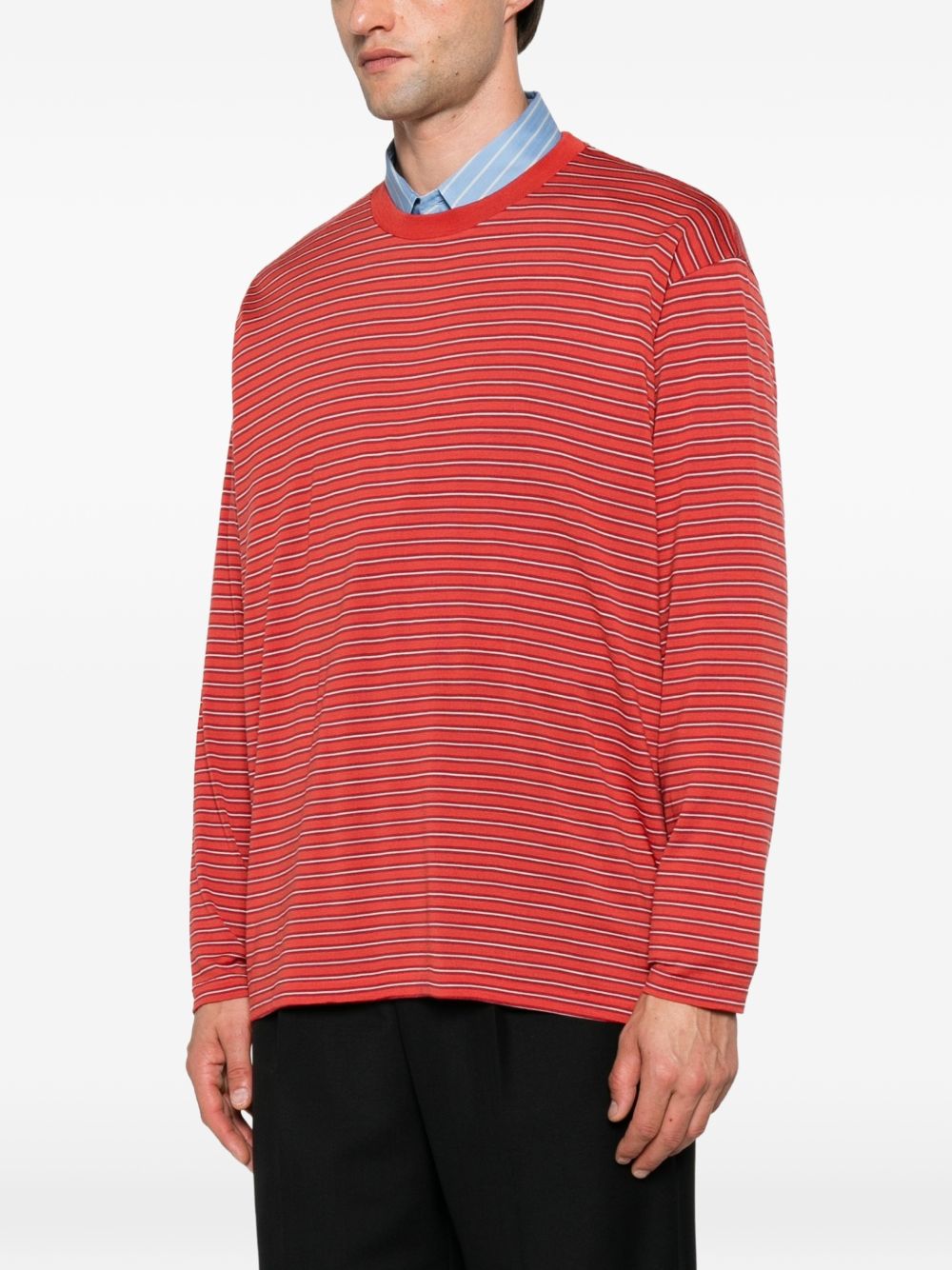 Auralee Men Wool Striped T-Shirt AURALEE