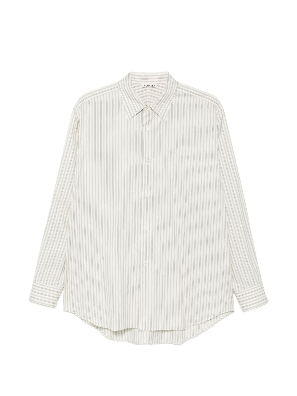 Auralee Men Cotton And Silk Striped Shirt AURALEE