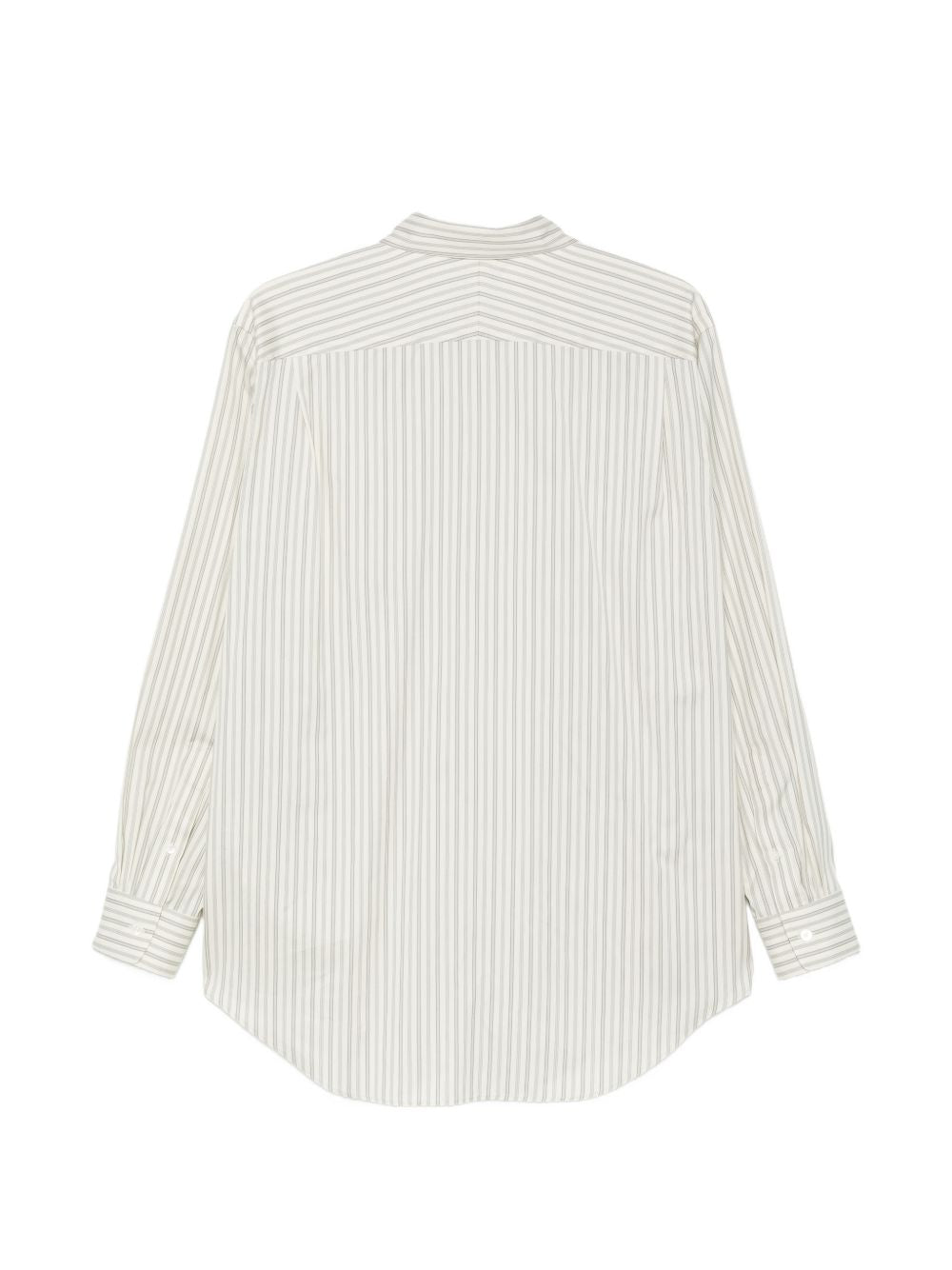 Auralee Men Cotton And Silk Striped Shirt AURALEE
