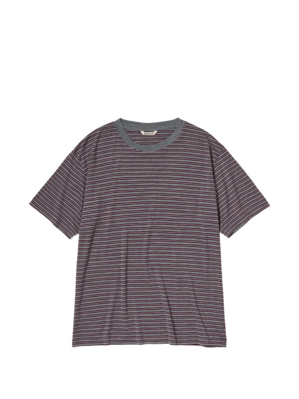Auralee Men Wool Striped T-Shirt