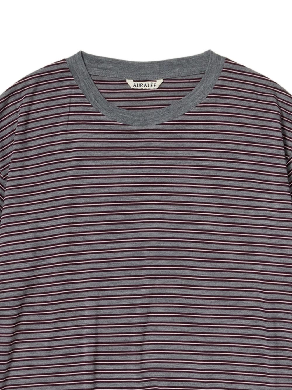 Auralee Men Wool Striped T-Shirt