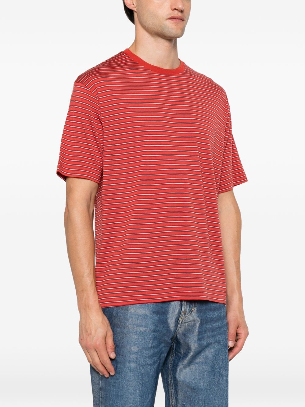 Auralee Men Wool Striped T-Shirt AURALEE