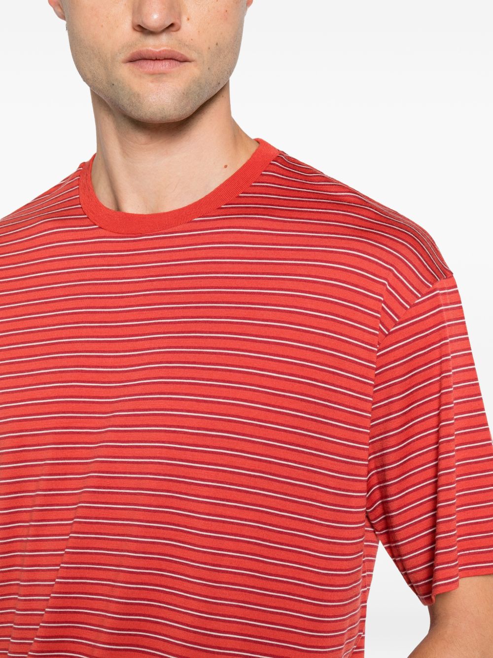 Auralee Men Wool Striped T-Shirt AURALEE
