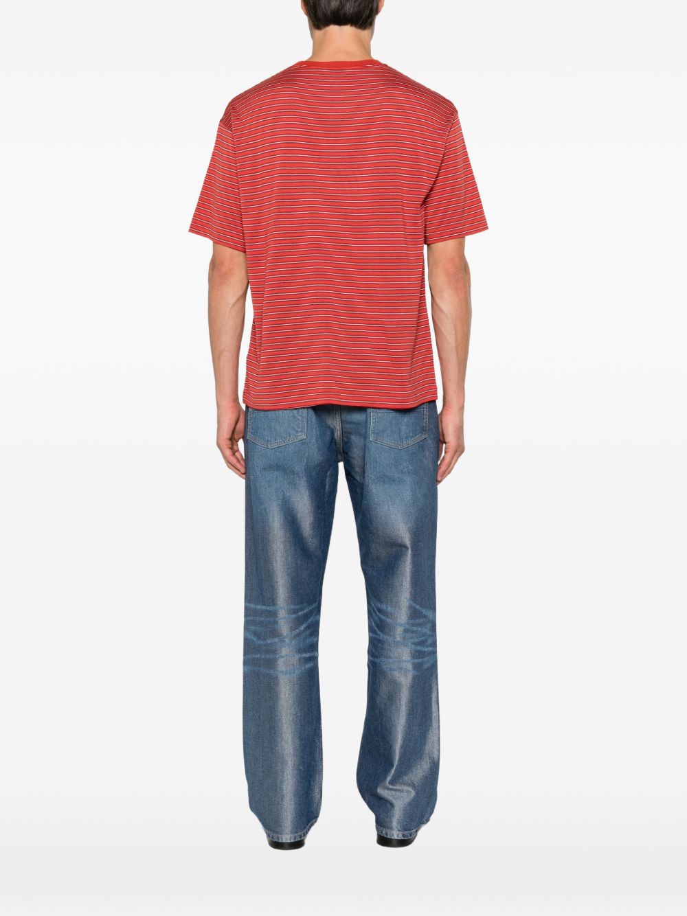 Auralee Men Wool Striped T-Shirt AURALEE