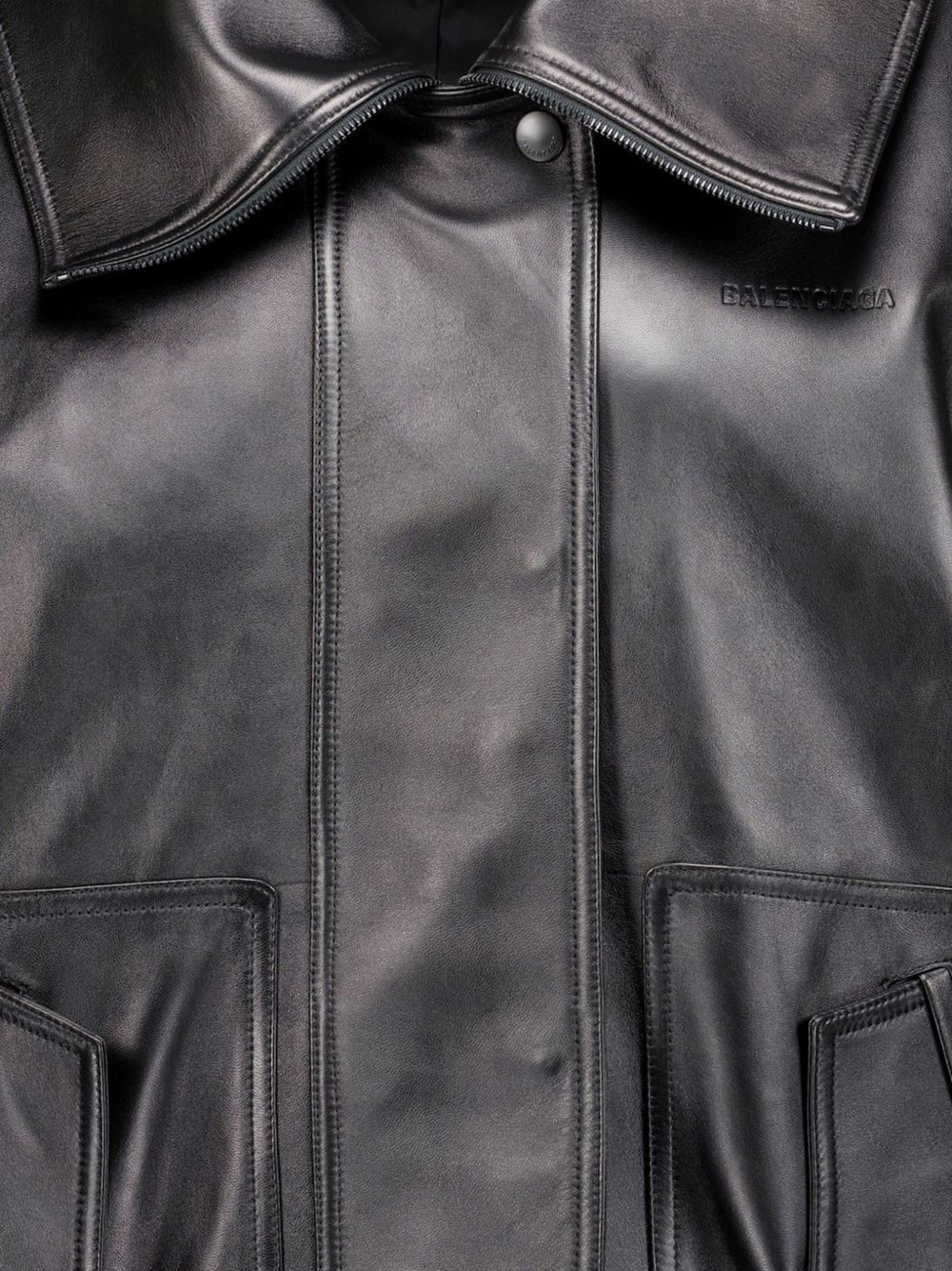 Balenciaga Women Leather Bomber Jacket BALENCIAGA