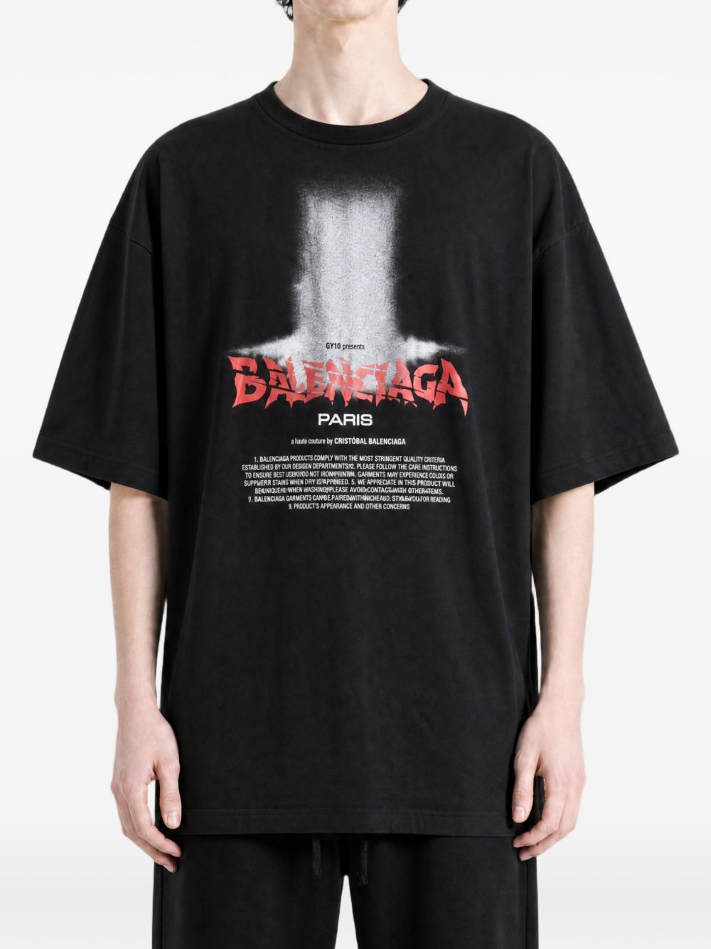 Balenciaga Men Printed Cotton T-Shirt BALENCIAGA