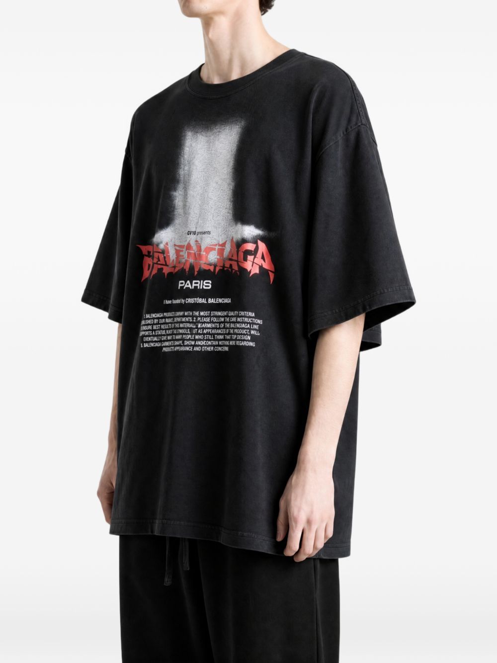 Balenciaga Men Printed Cotton T-Shirt BALENCIAGA